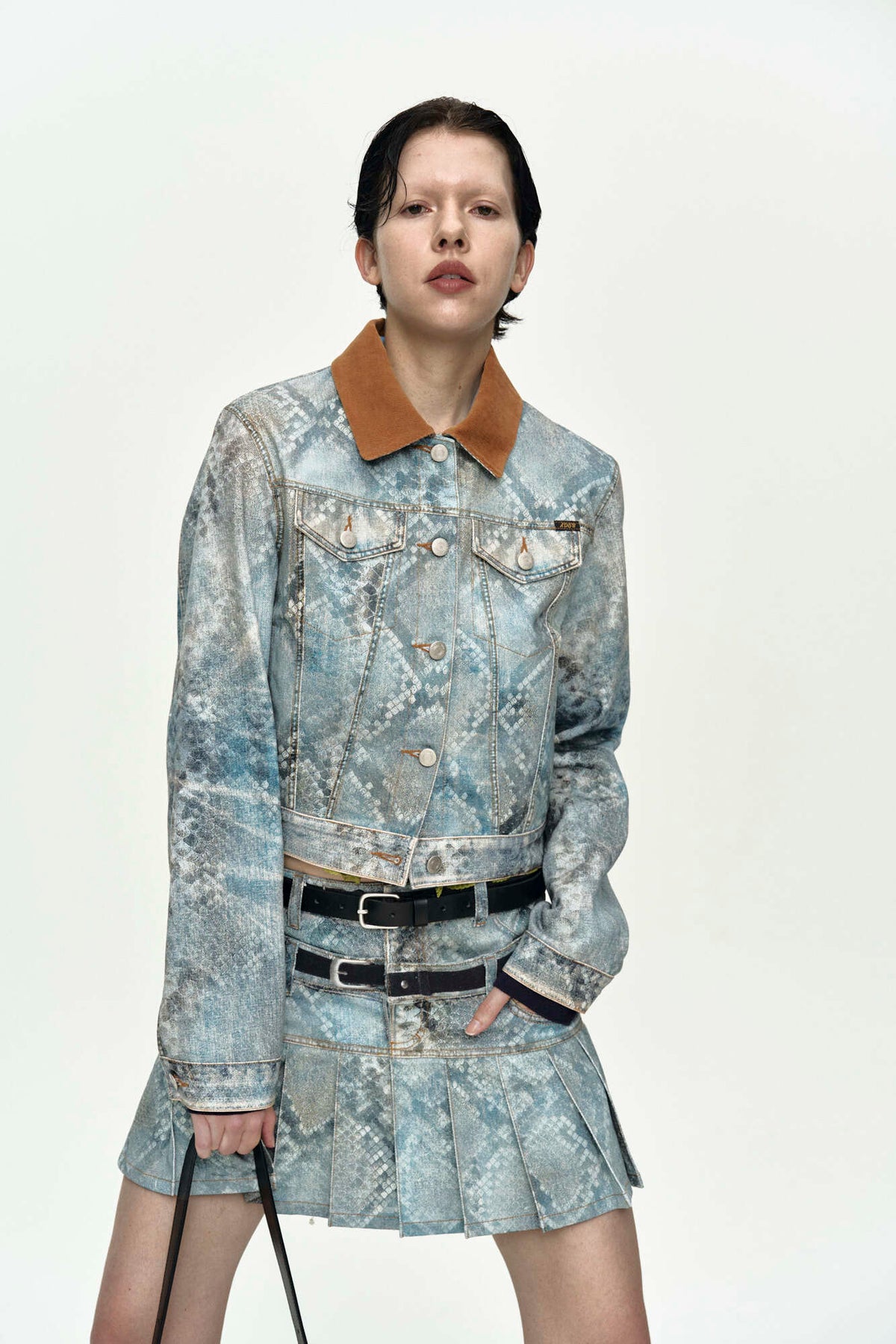 Andersson Bell Python Fade Denim Printed Jacket