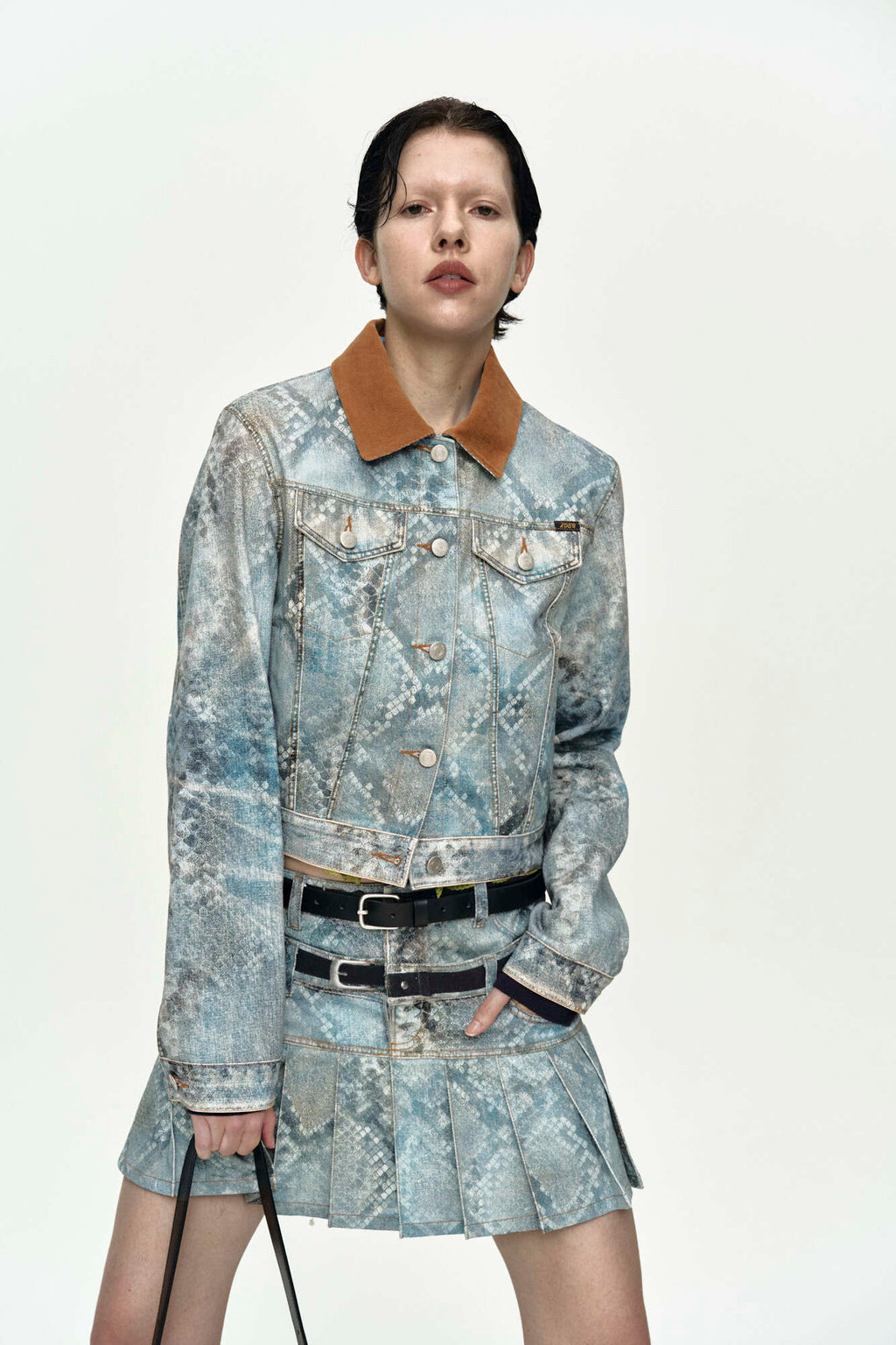 Andersson Bell Python Fade Denim Printed Jacket