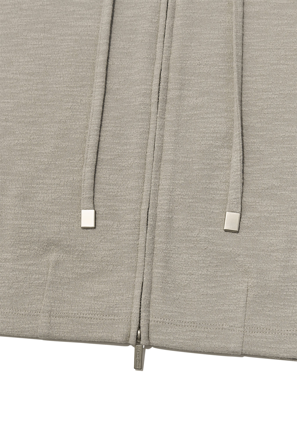 [matinkim] SLEEVE SLIT POINT HOODY ZIP UP IN BEIGE