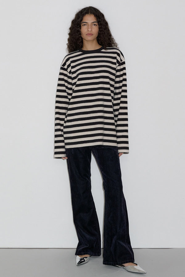 Overdueflair Stripe Fluffy T-Shirts