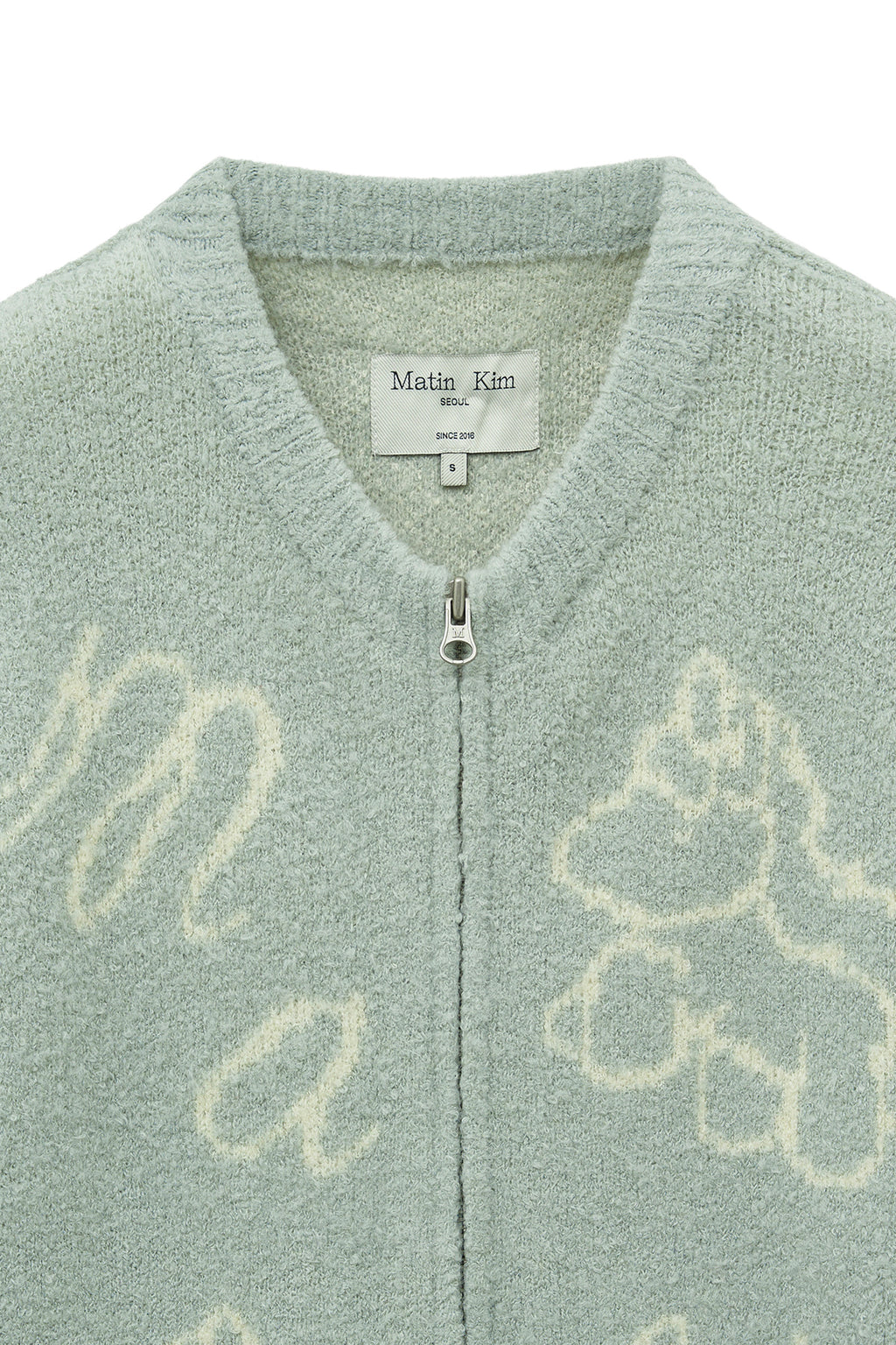 [matinkim] MATIN PONI CONI KNIT ZIP UP IN MINT