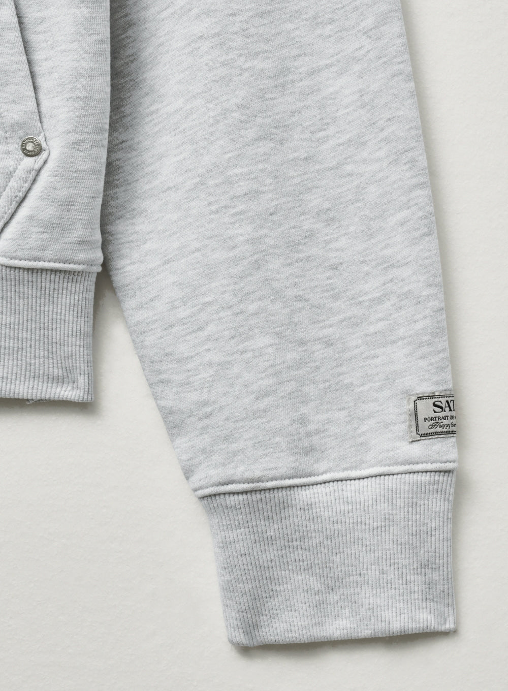 [satur] (W) Loren Small Logo Rivet Hoodie - Melange White