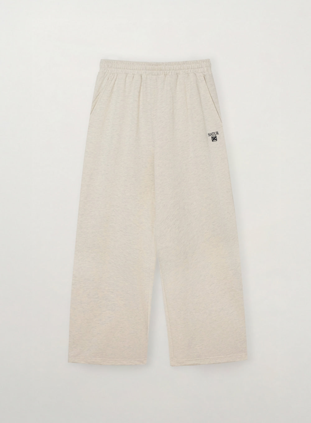 [satur] (W) Loren Small Logo Light Weight Sweatpants - Oatmeal