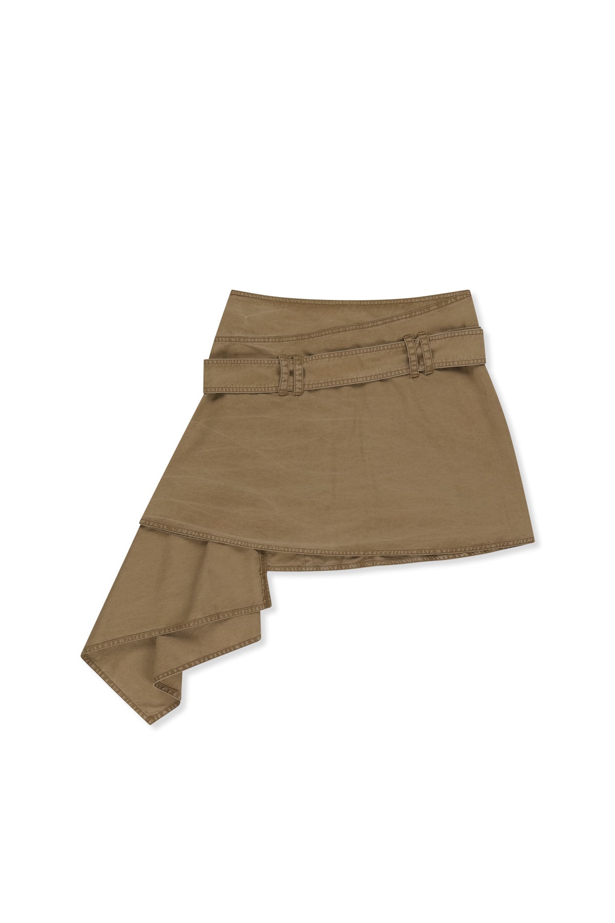 Matinkim Belted Layered Mini Skirt IN Beige