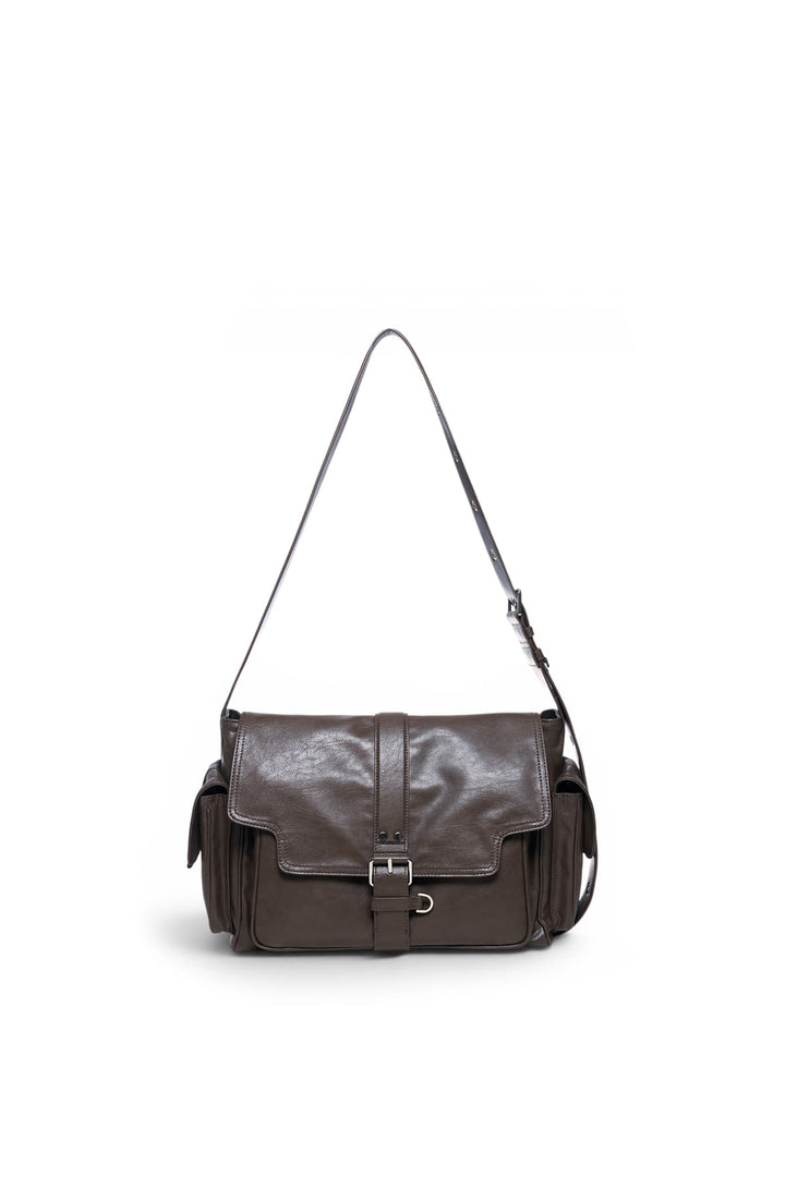 Matinkim Dual Pocket Messenger Bag IN Dark Khaki