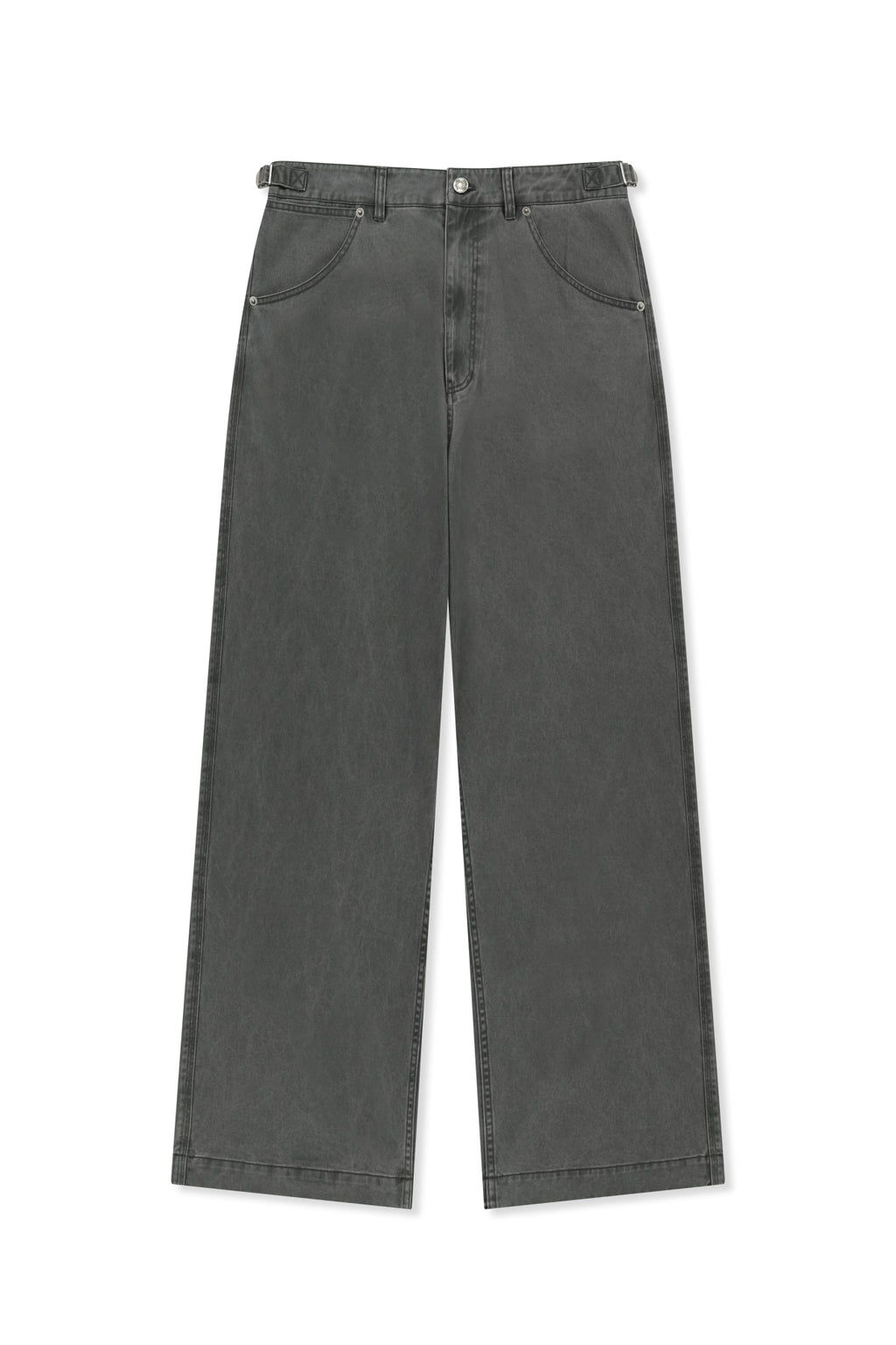 Matinkim Side Tab Washed Cotton Pants IN Charcoal