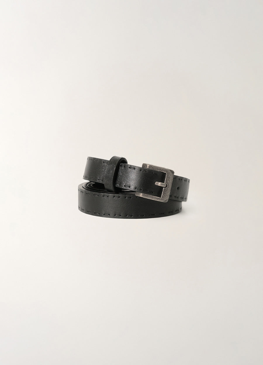 Nothing Written Stitch leather belt (Black)