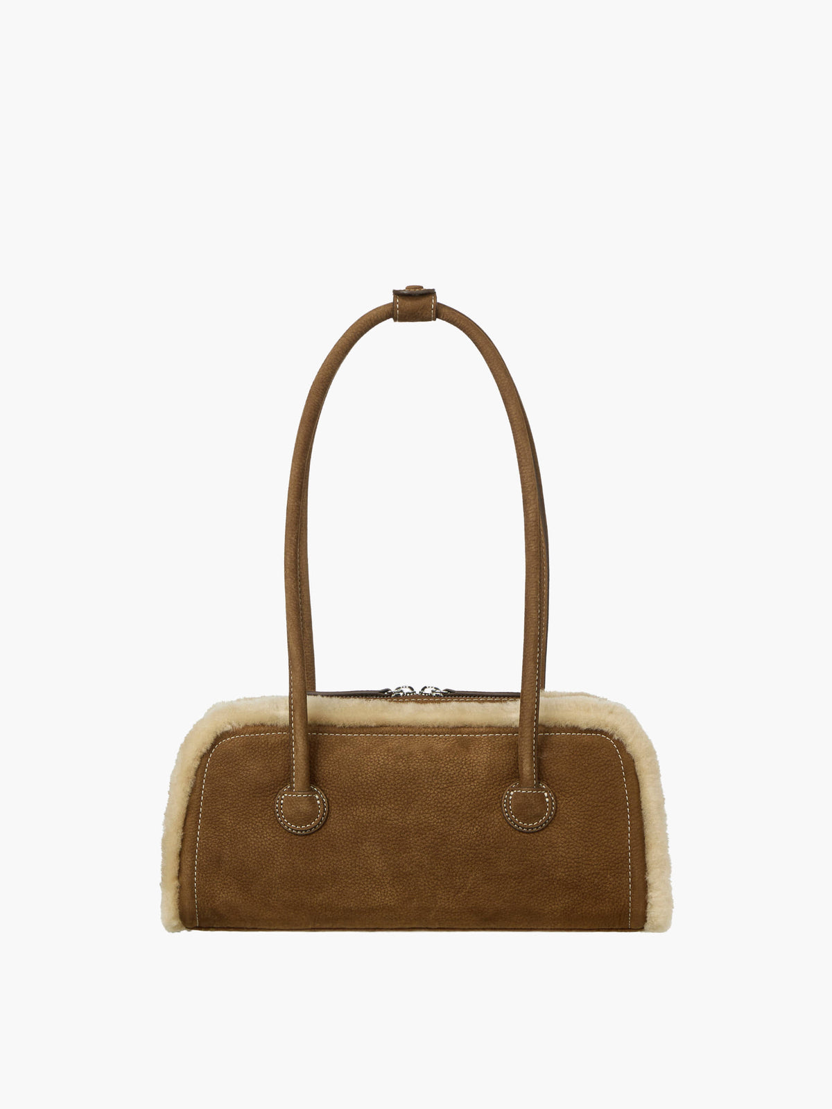 Margesherwood Soft Boston EW beige shearling+chestnut nubuck