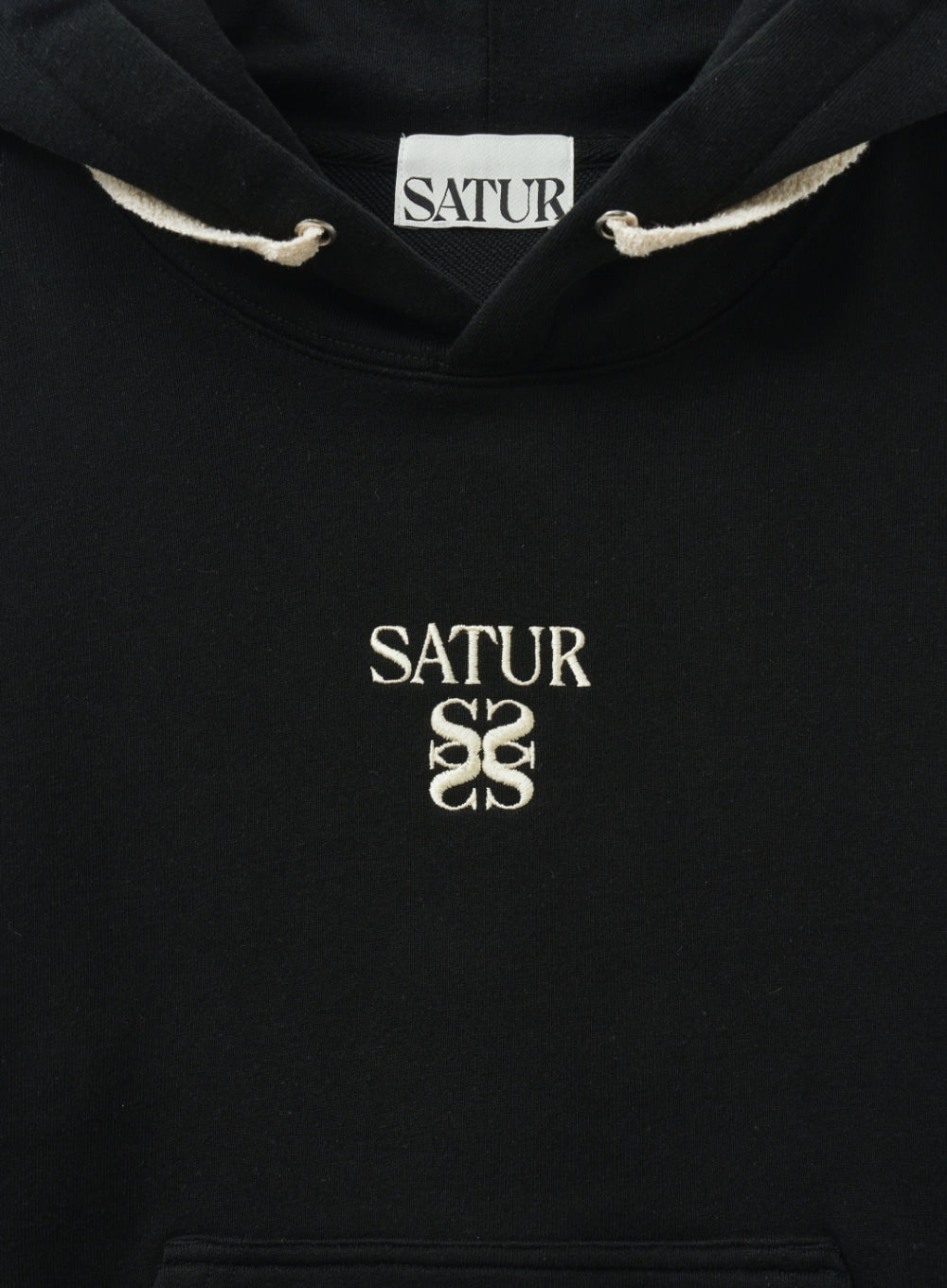 [satur] (W) Apero Pocket Crop Hoodie - Black