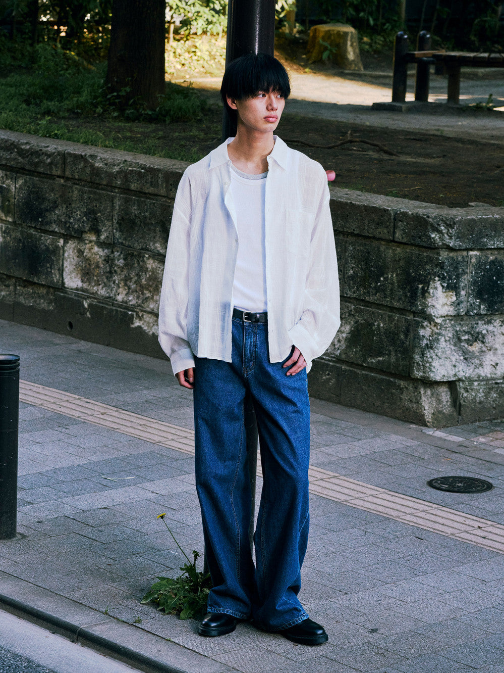 Low Classic Oversized Lc Checked Shirt White