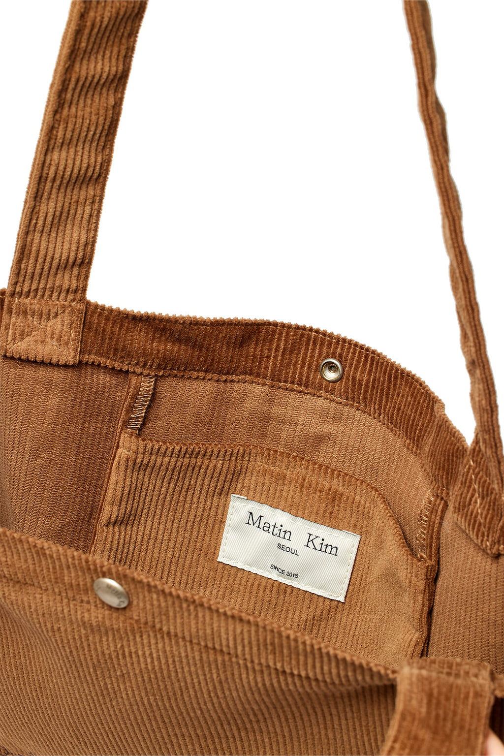 [matinkim] MATIN CORDUROY MIDDLE ECOBAG IN BROWN