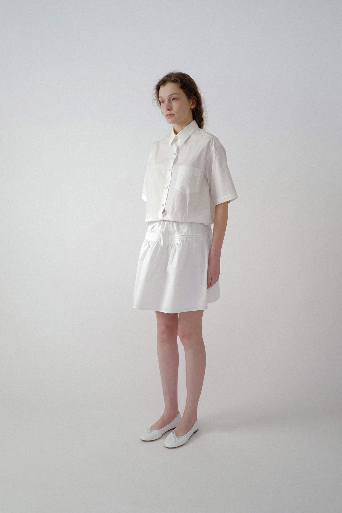 Nothing Written Pou flare skirt (White)