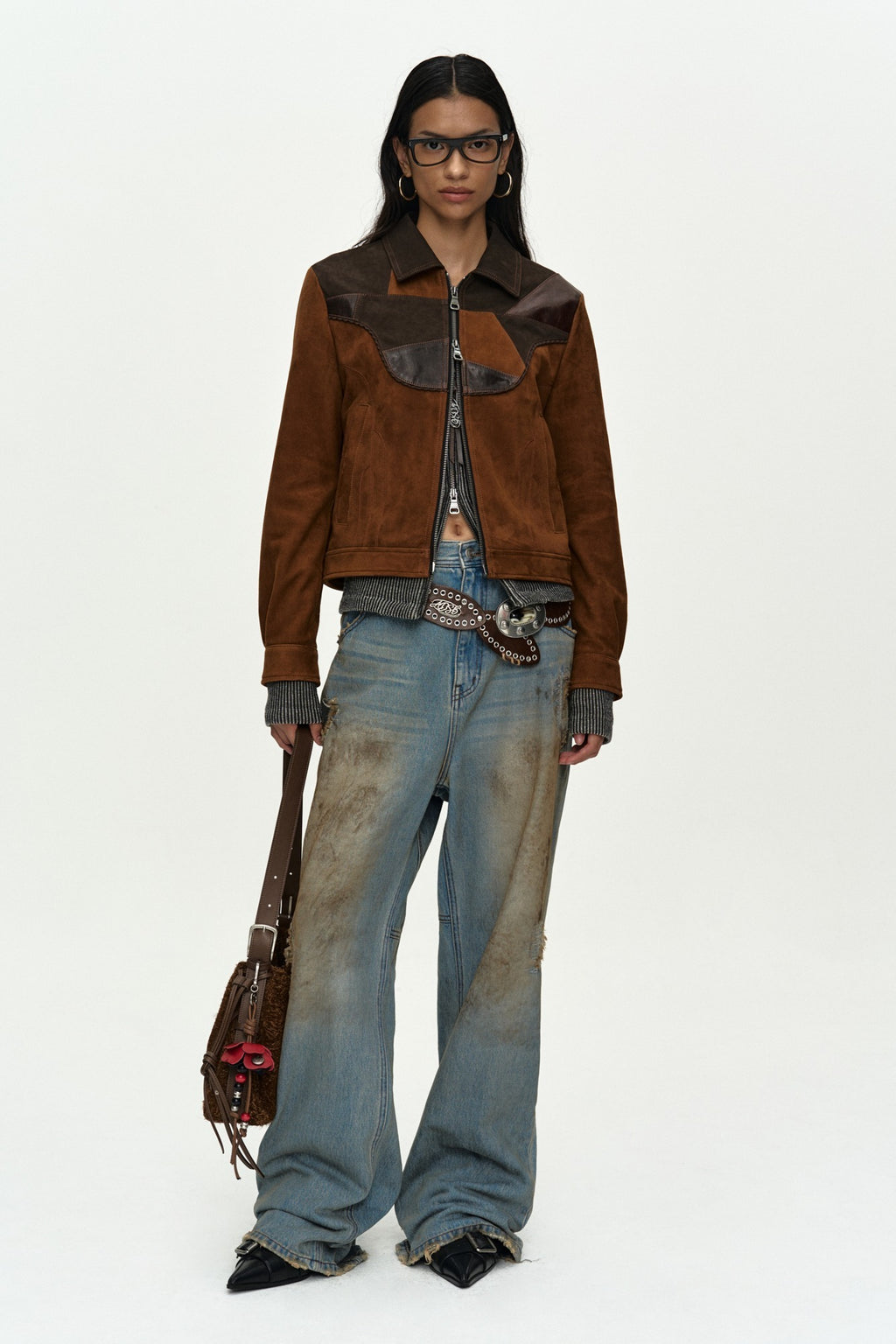 Andersson Bell Unisex Destroyed Wide-Leg Jeans