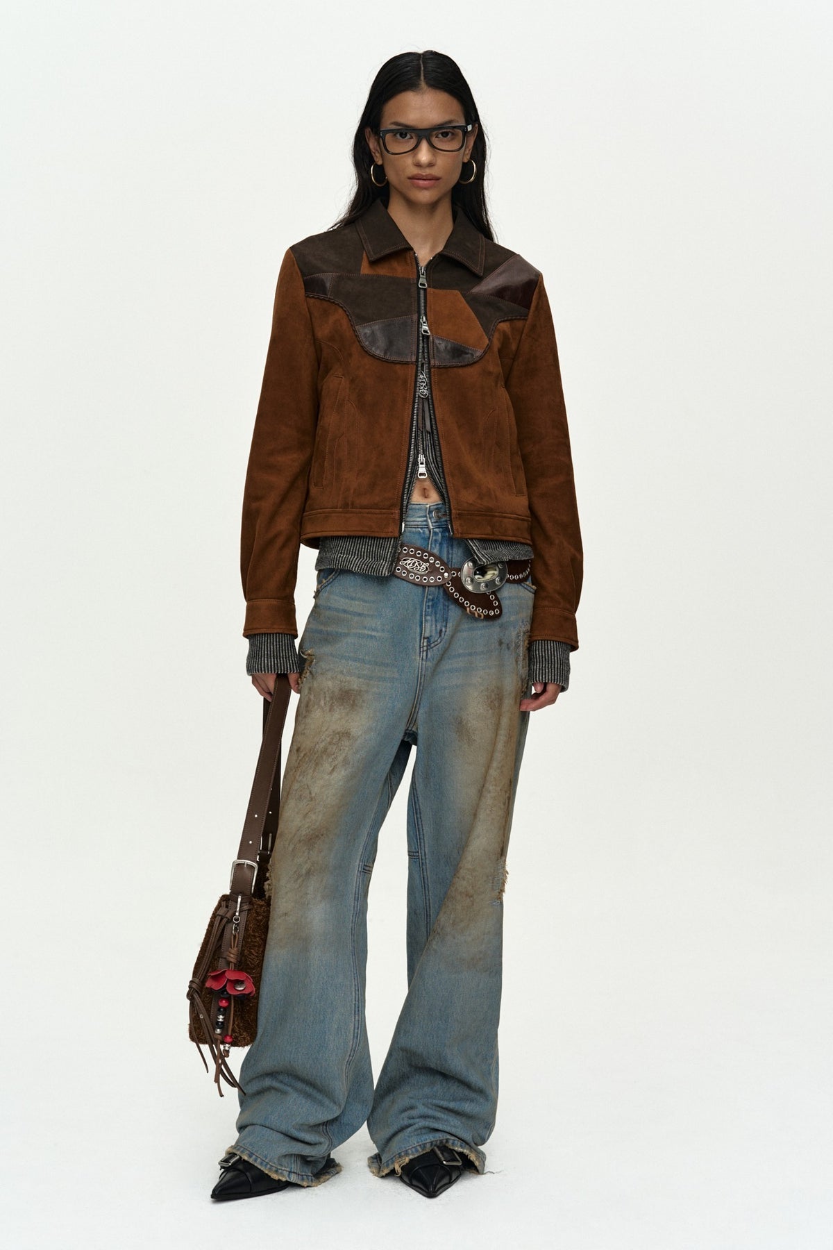 Andersson Bell Unisex Destroyed Wide-Leg Jeans