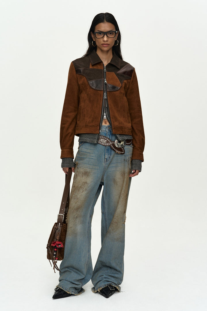 Andersson Bell Unisex Destroyed Wide-Leg Jeans