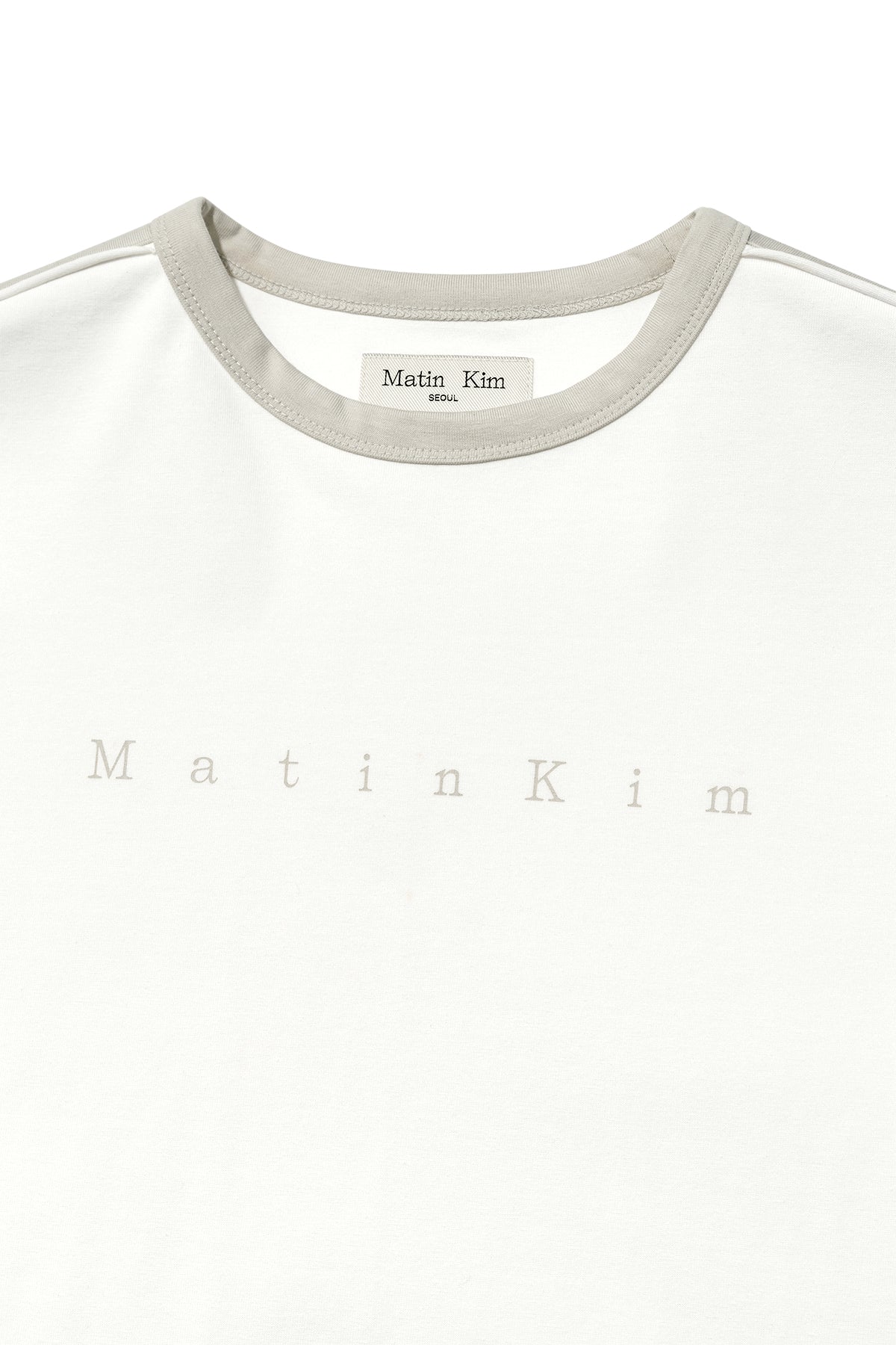 [matinkim] COLOR LINE POINT LOGO TOP FOR MEN IN WHITE