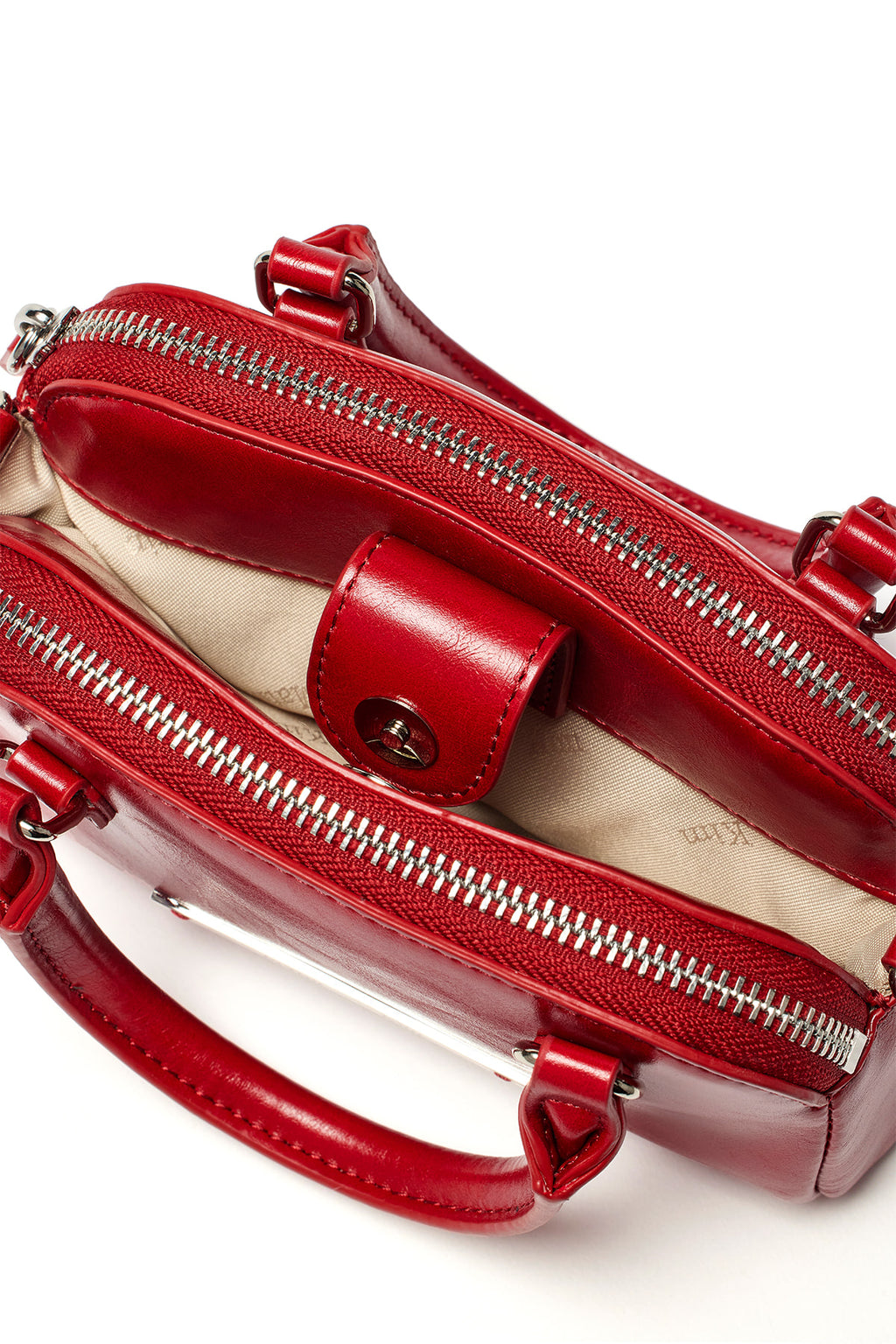 Matinkim Double Zipper Mini Cross Bag IN Red