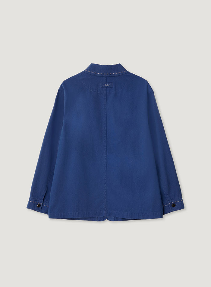 Mango Maniplease Peanut Washed Jacket Cobalt Blue