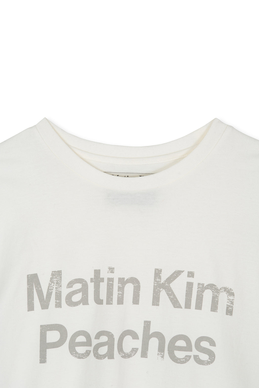 [matinkim] PEACHES LOGO GRAPHIC TOP IN WHITE