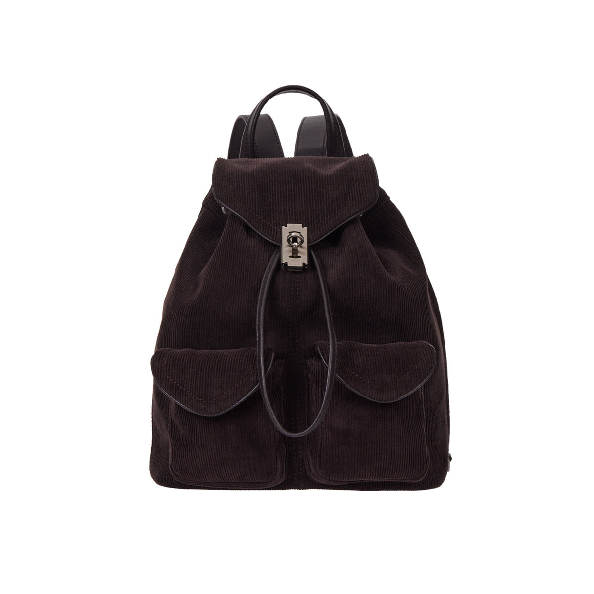 Vunque Occam Doux Double Pocket Corduroy Backpack M Choco Brown