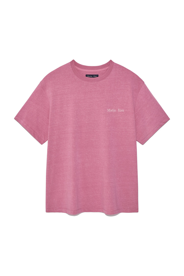 Matinkim Vintage Washed Logo Top For Men IN Pink