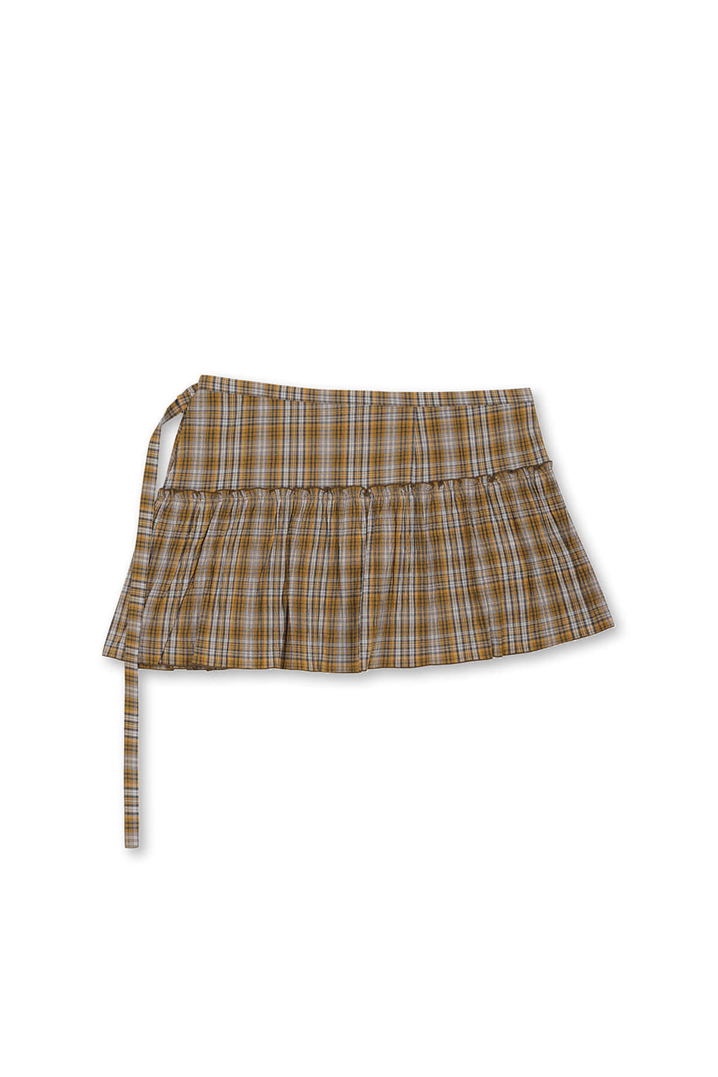 [matinkim] CHECK LAYERED SKIRT IN ORANGE