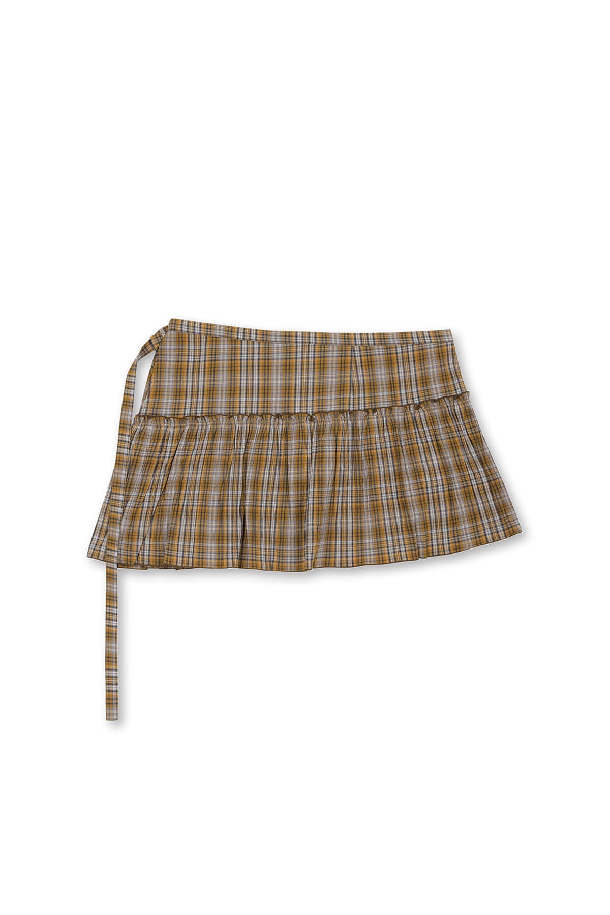 [matinkim] CHECK LAYERED SKIRT IN ORANGE