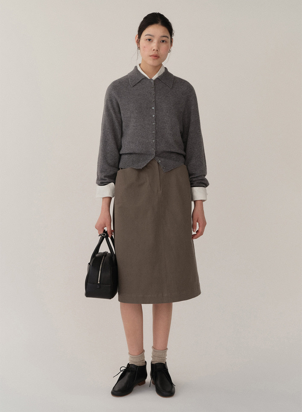 Kindersalmon Cashmere Cardigan Melange-Gray