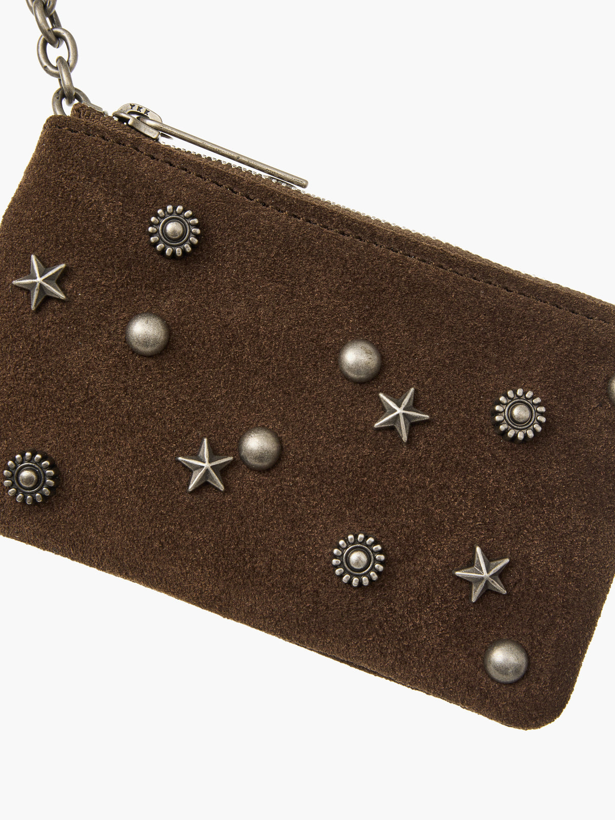 Margesherwood Full Stud Zipper Wallet milk brown suede