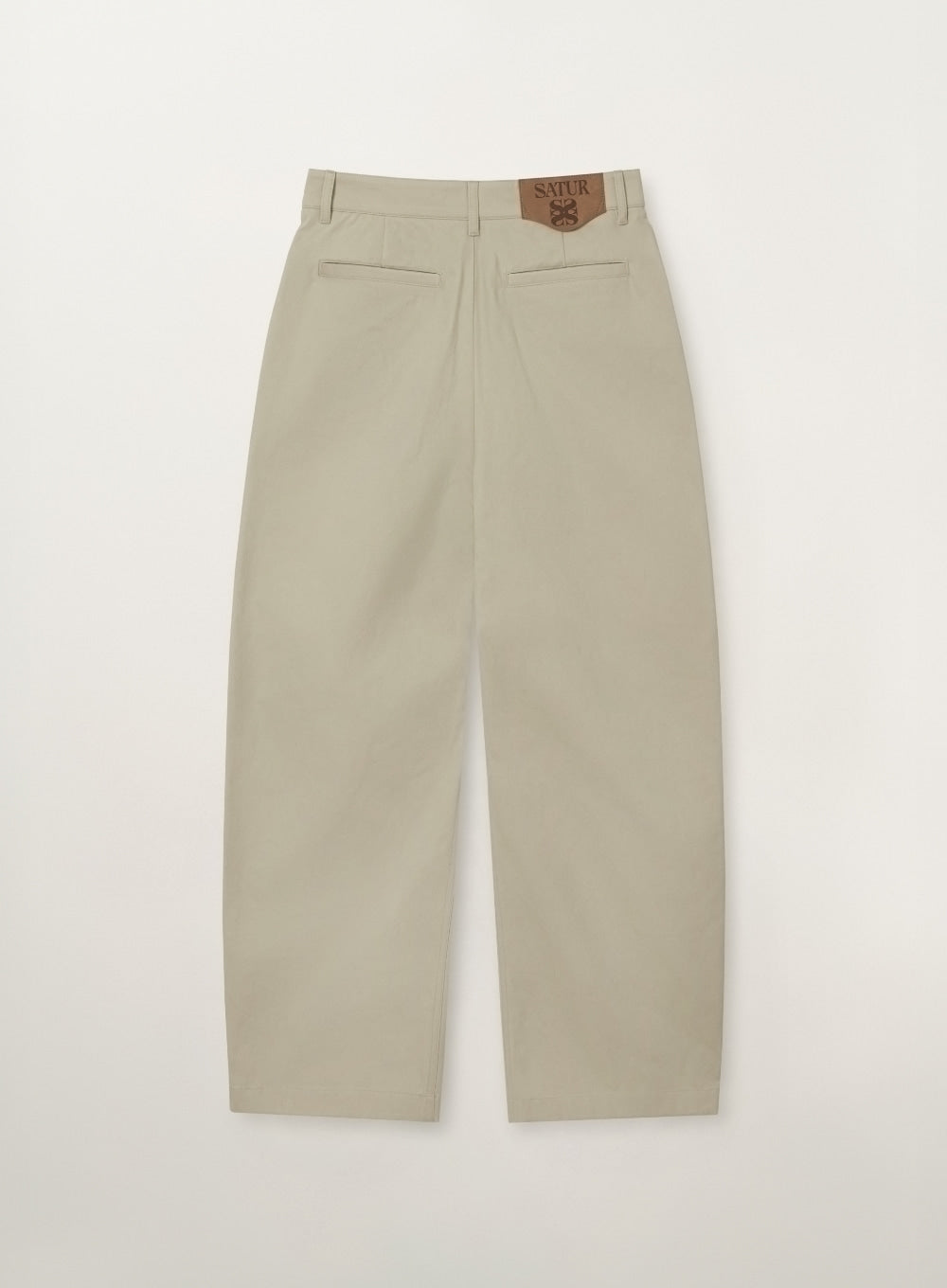 Satur Cotton Curved Pants - Beige