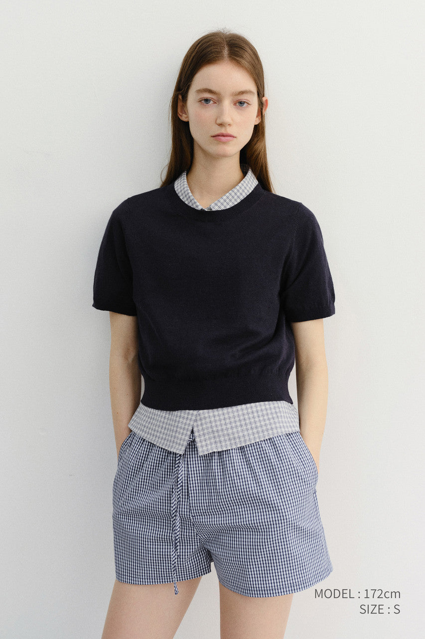 Dunst Unisex Linen Crewneck Knit Navy