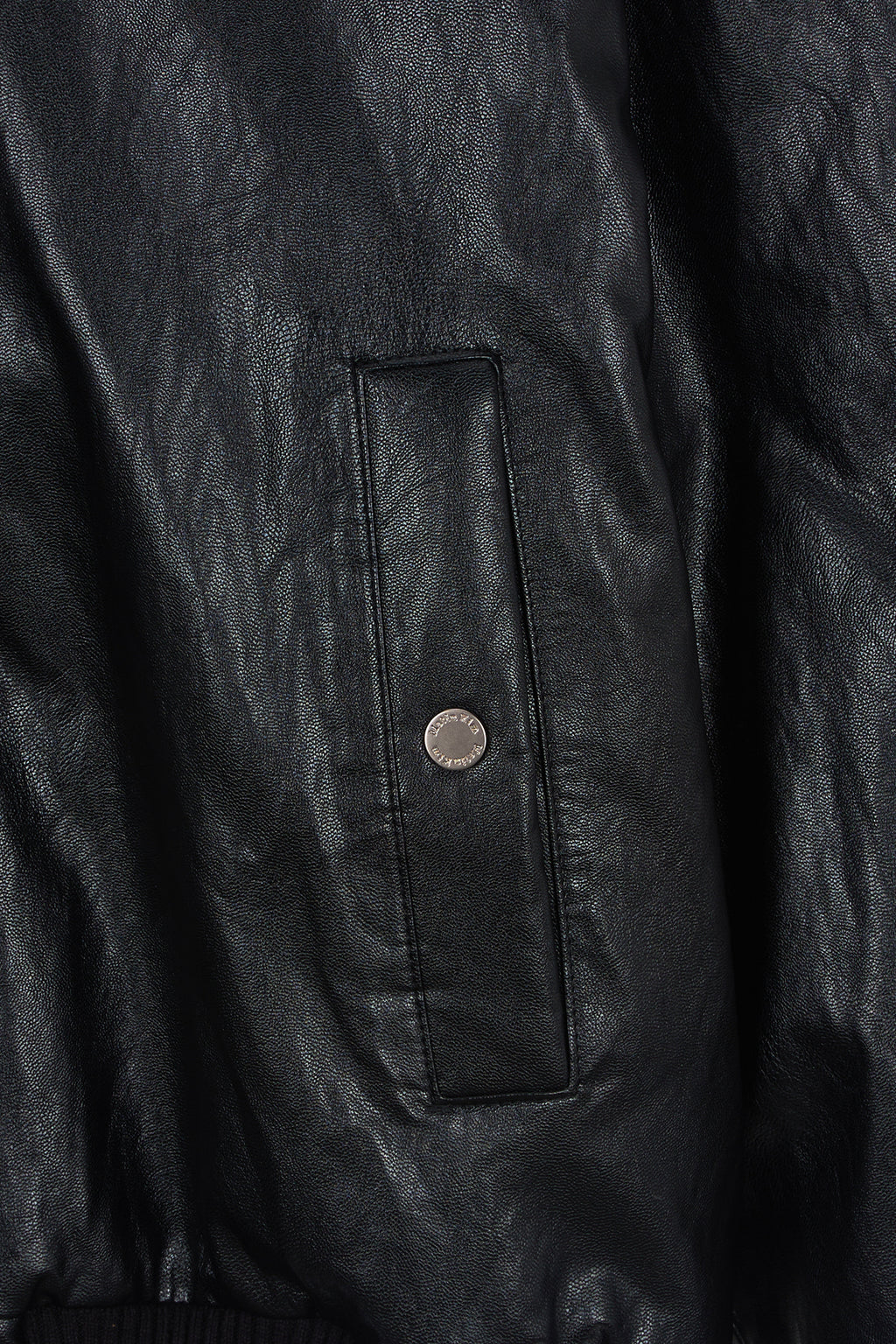 [matinkim] Faux Leather Zip UP Hoody IN Black