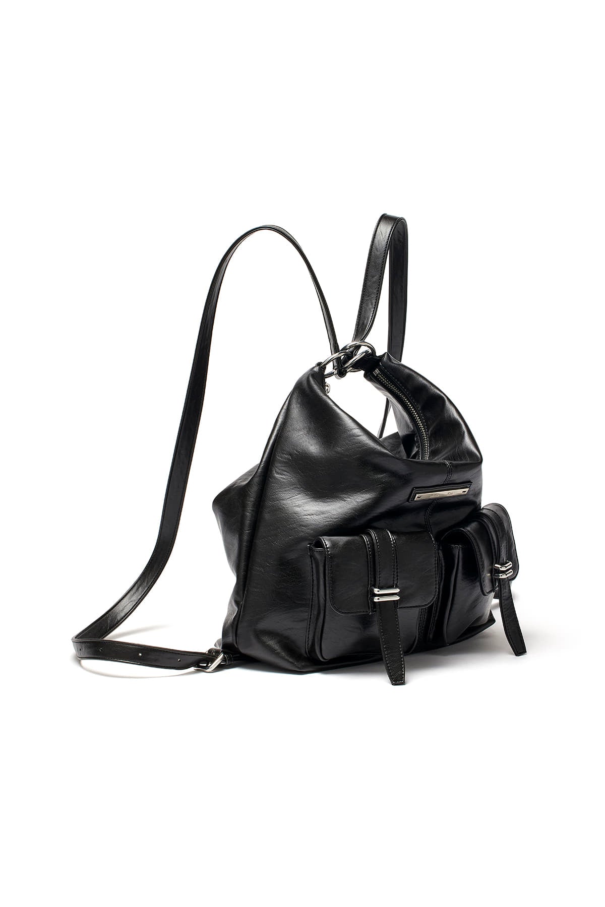 [matinkim] DOUBLE POCKET TWO WAY BAG IN BLACK