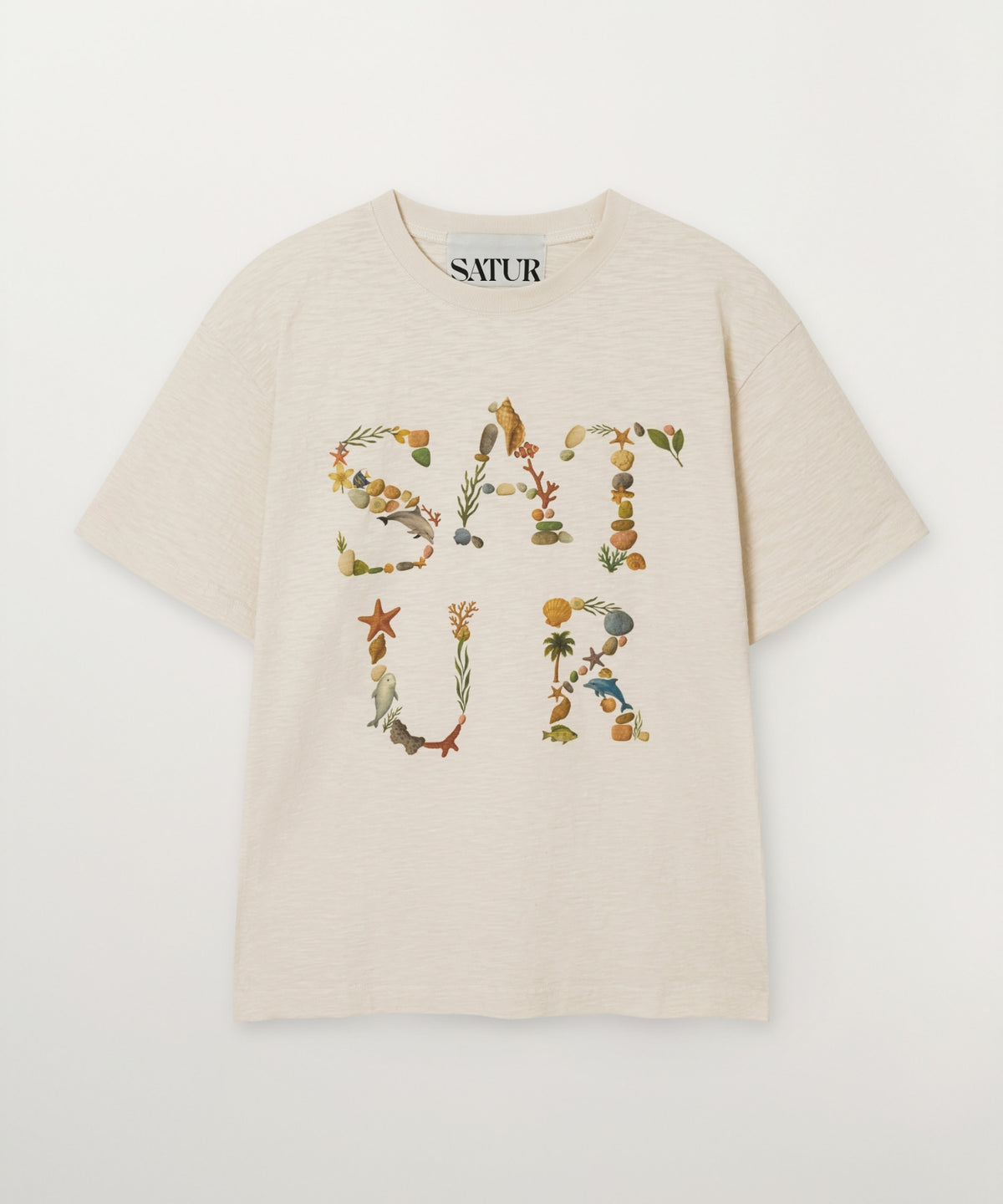 Satur Marin Collage Graphic T-Shirt - Cream