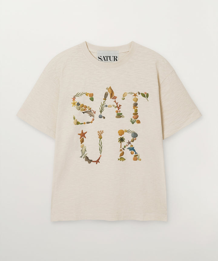 Satur Marin Collage Graphic T-Shirt - Cream