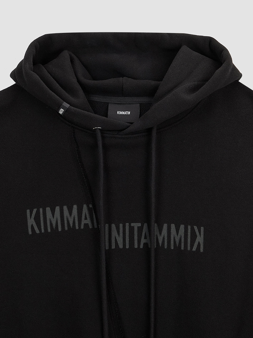 Matinkim Blurred Logo Raw Cut Oversize Hoody IN Black