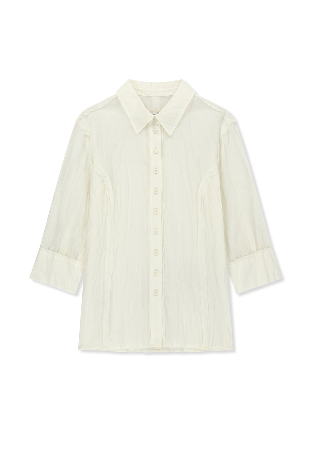 Matinkim Raw Edge Crinkle Blouse IN Cream
