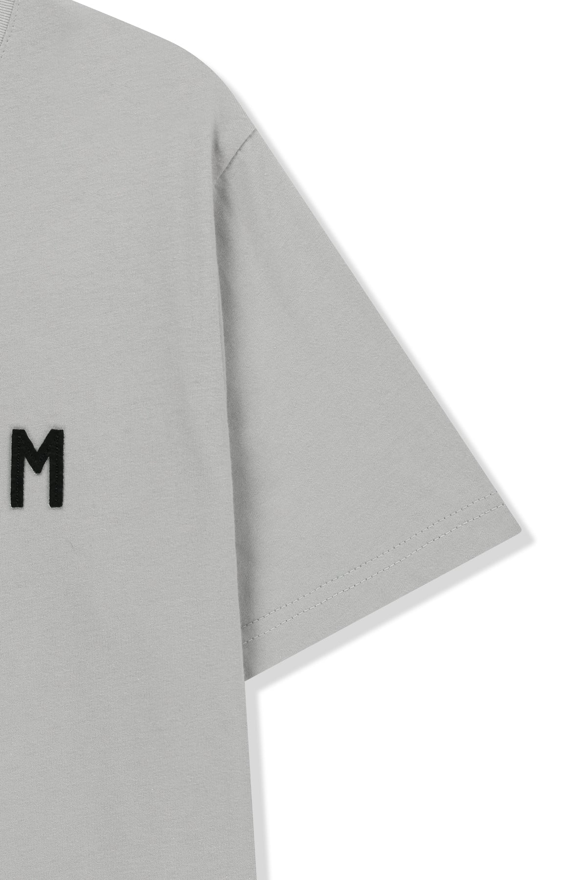 [matinkim] Applique Felt Logo Top IN Grey
