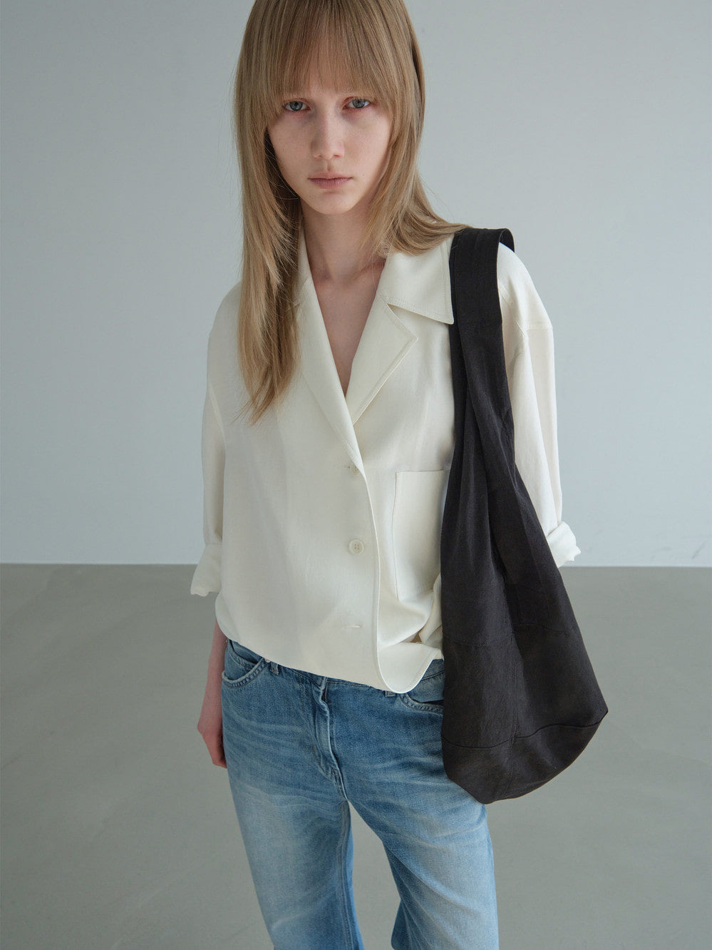 Low Classic Soft Structure Big Cotton Bag Black