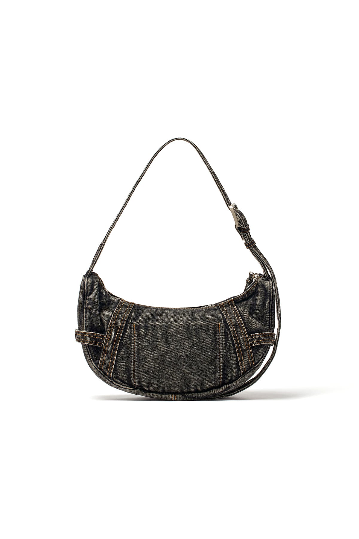 [matinkim] MATIN WASHED DENIM MINI HOBO BAG IN BLACK