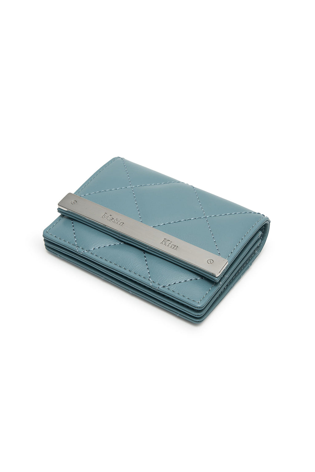 [matinkim] Puff Quilt Wallet IN Blue