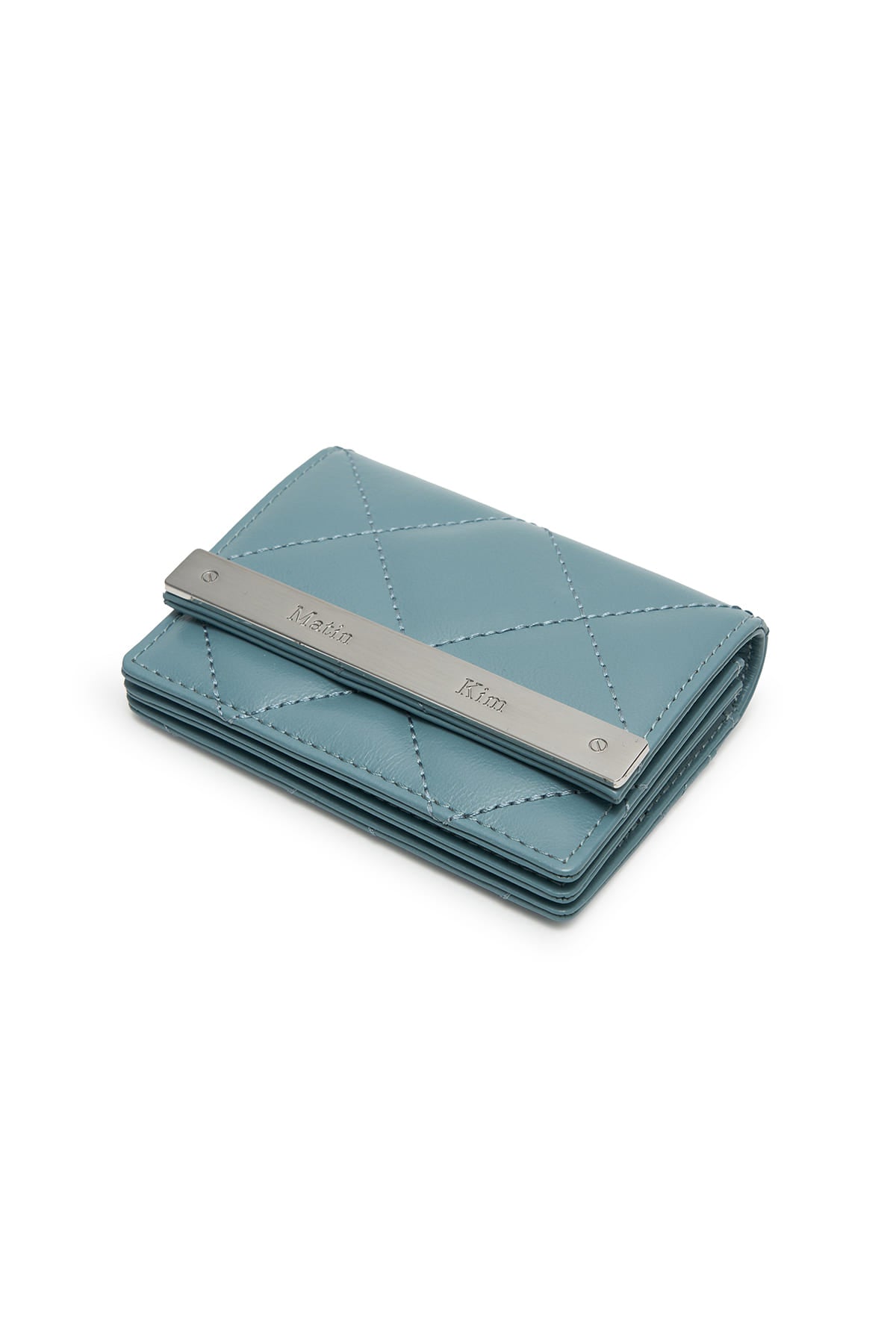 [matinkim] Puff Quilt Wallet IN Blue