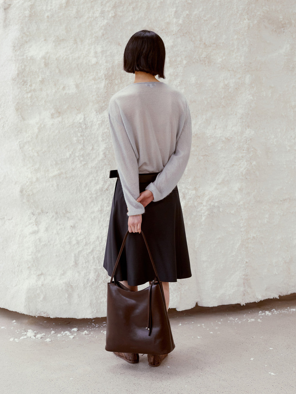 Low Classic Flared Midi Skirt Navy