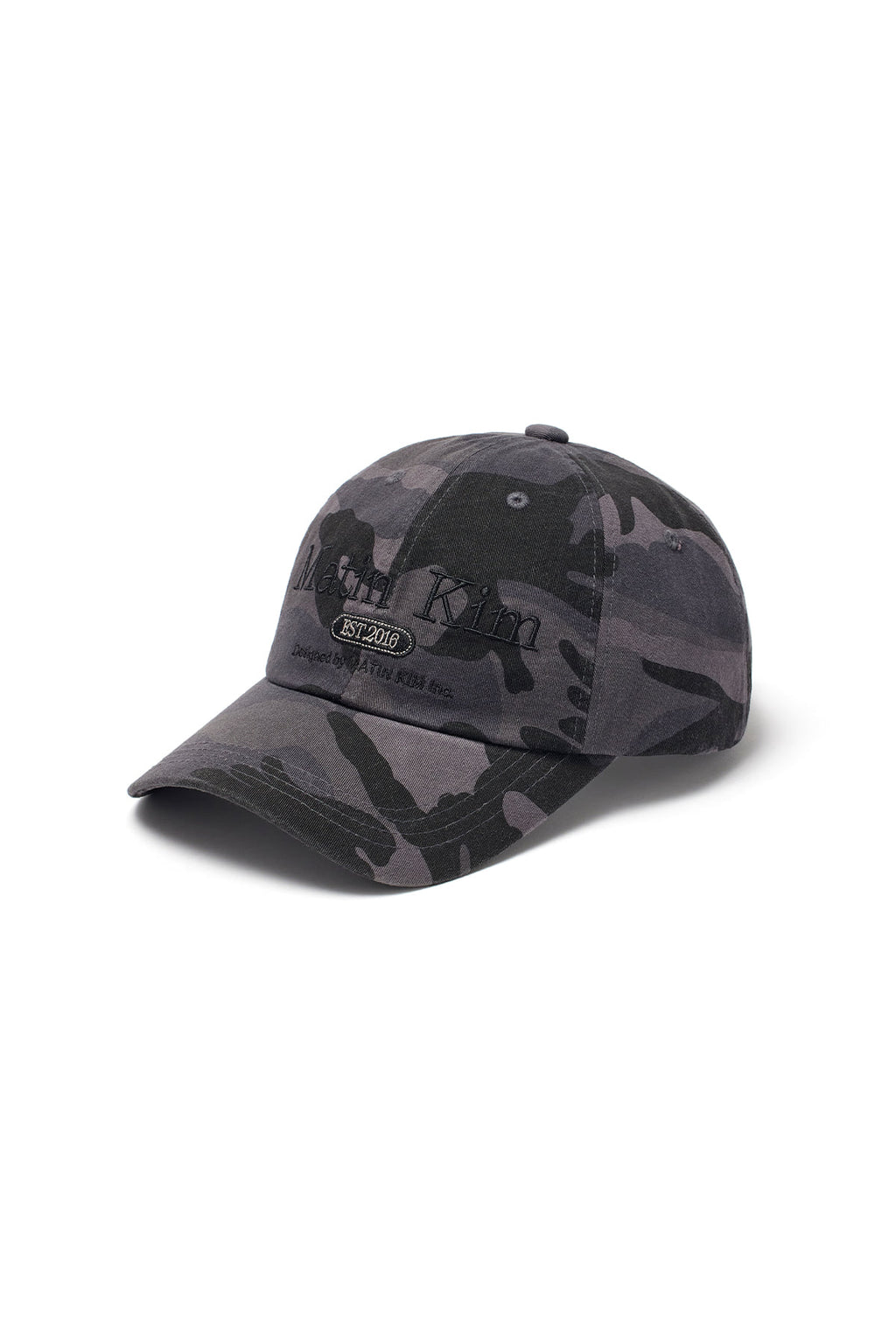[matinkim] CAMOUFLAGE LOGO BALL CAP IN CHARCOAL