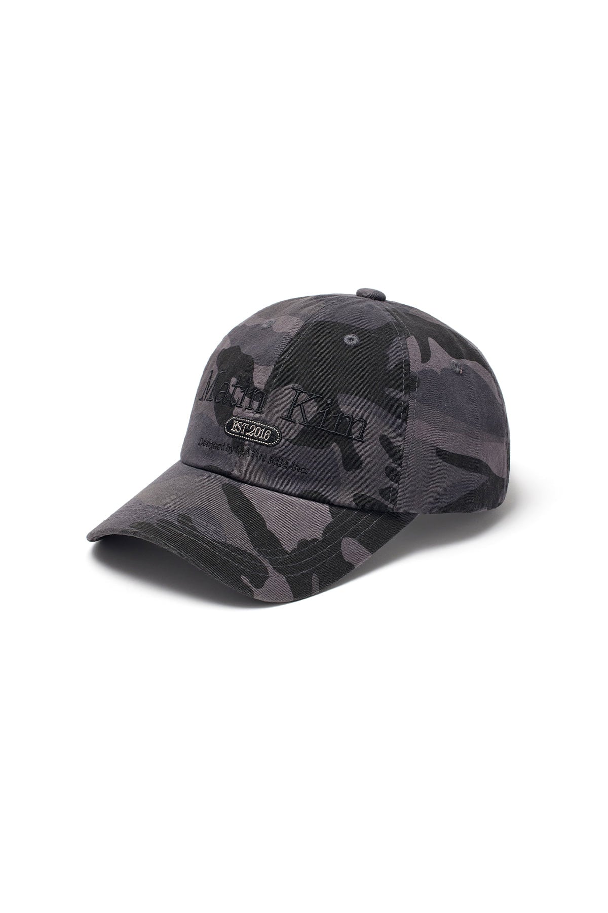 [matinkim] CAMOUFLAGE LOGO BALL CAP IN CHARCOAL