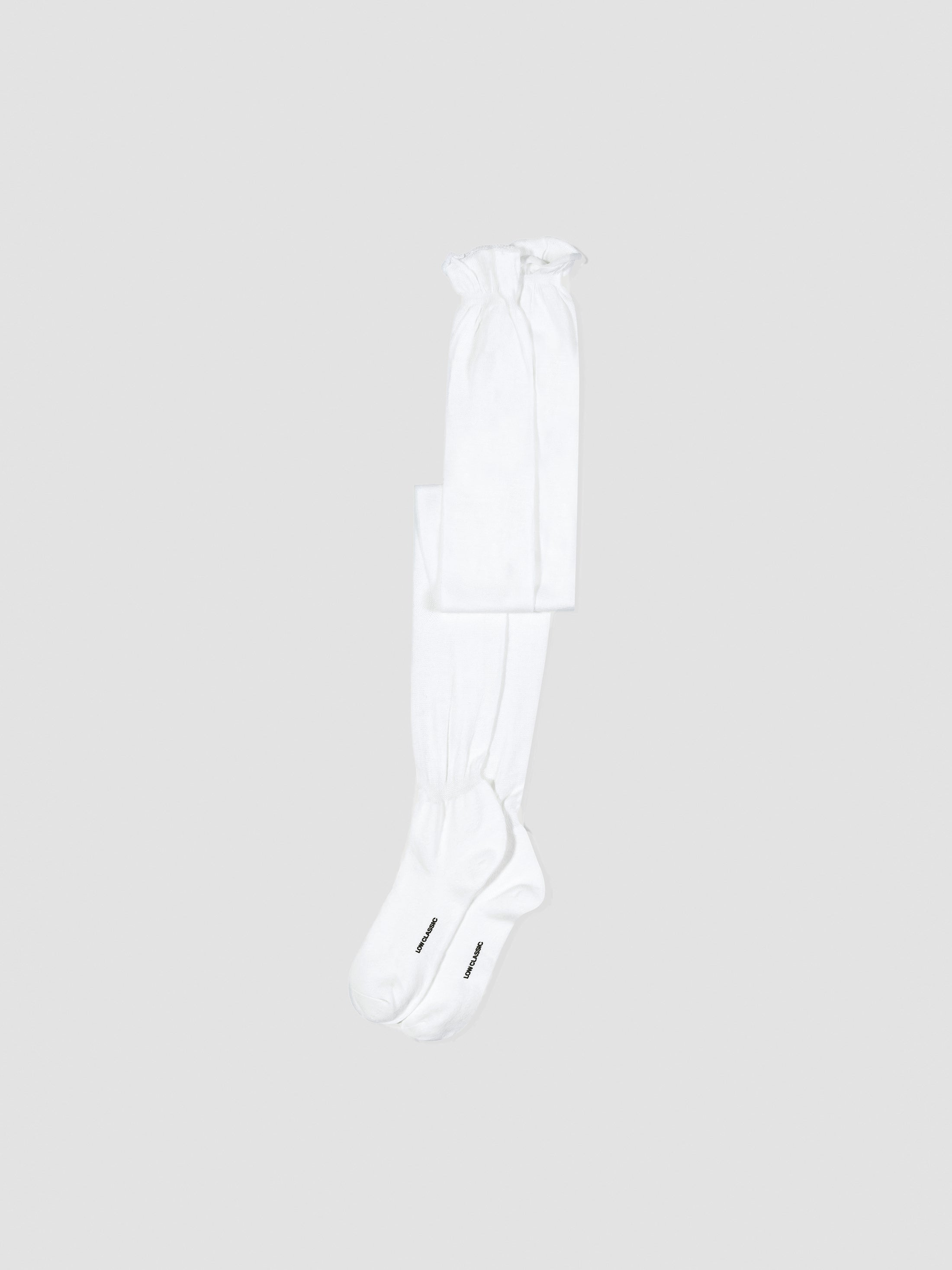 [Low Classic] Shirring Long Socks_White
