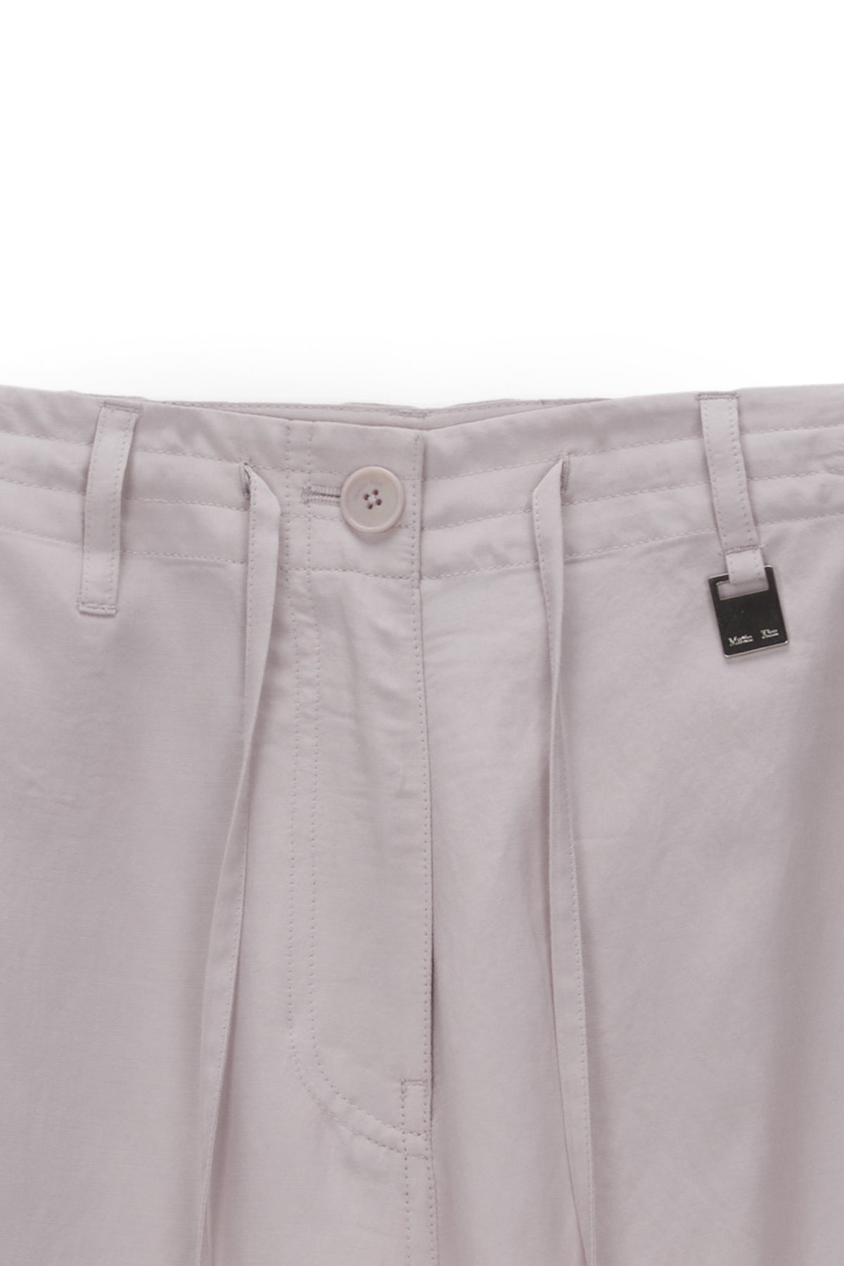 Matinkim String Point Big Pocket Cargo Pants IN Light Pink