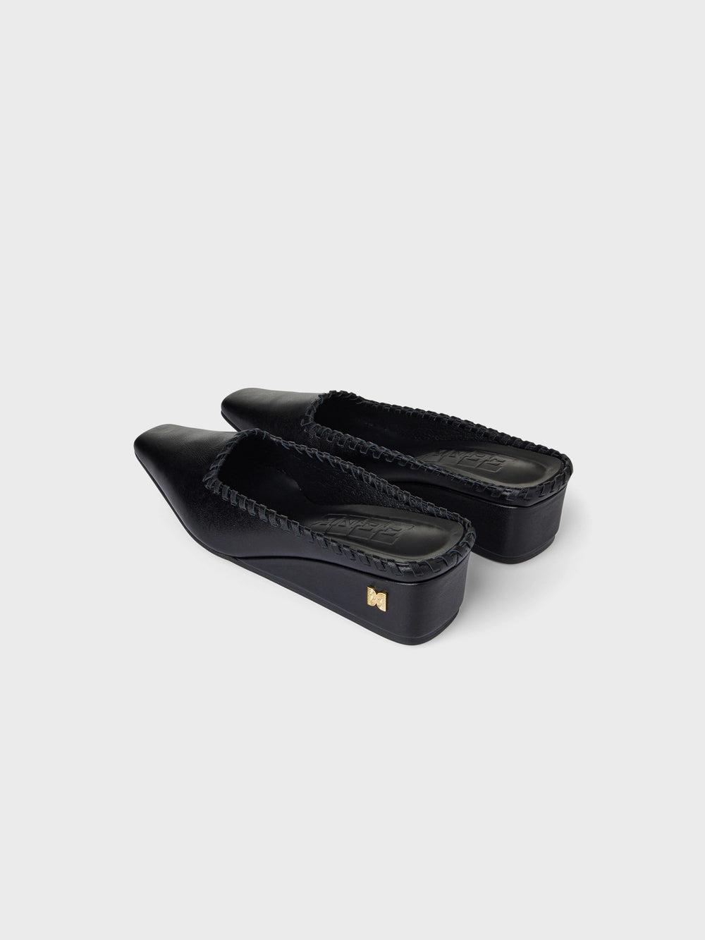 EENK Classic Stitch Detail Mules - Black