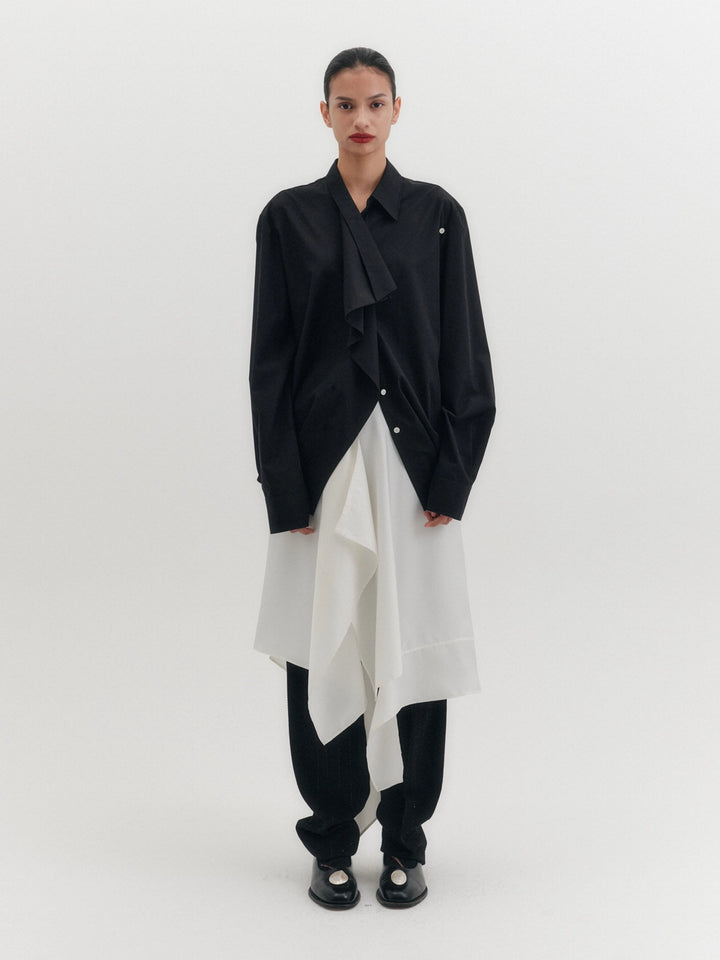 EENK Asymmetrical Midi Skirt - White