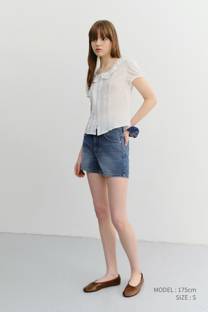 Dunst Mini Denim Shorts Classic Blue